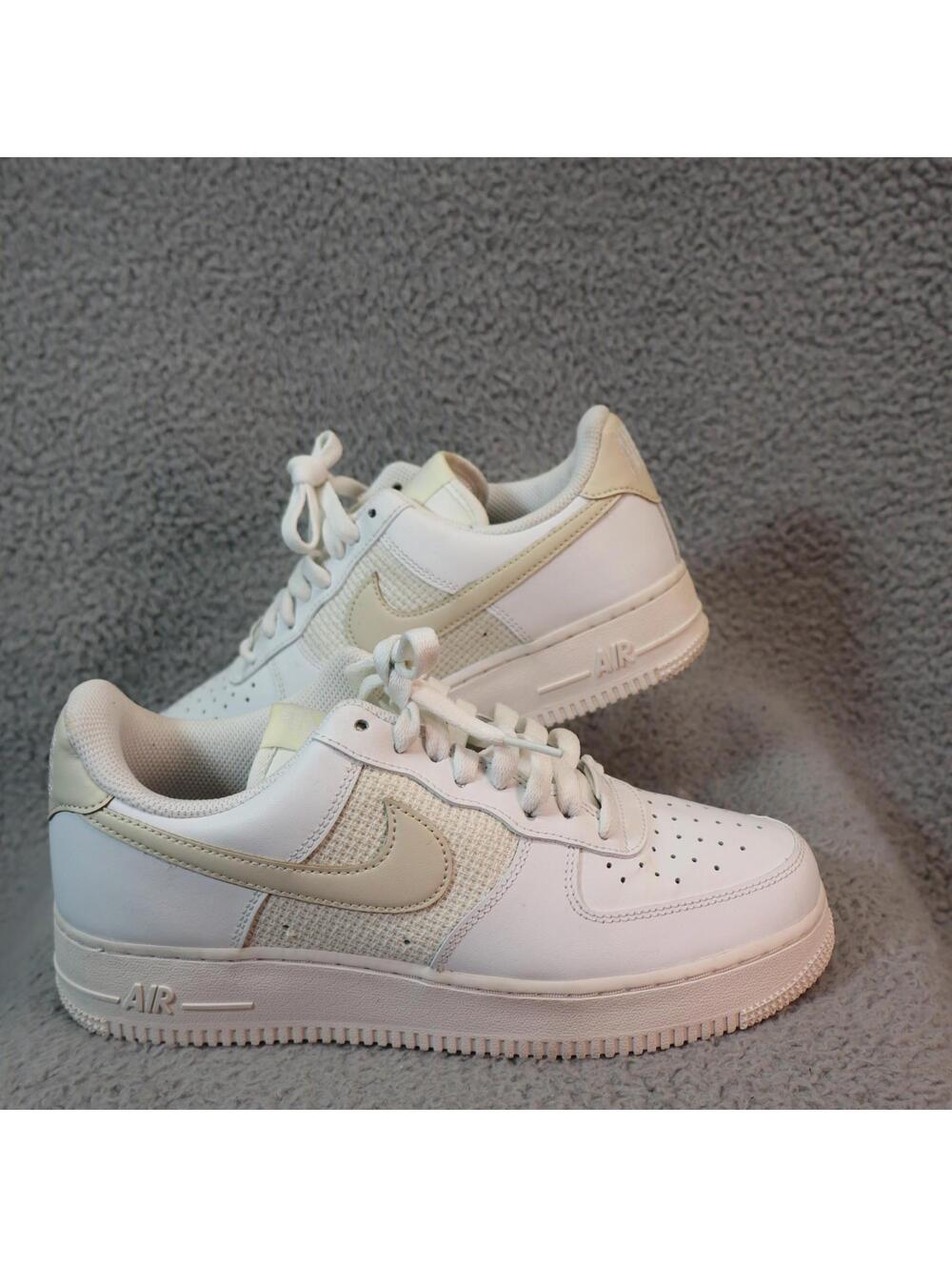 Nike Air Force 1 Low Womens Sz 9 White Beige Leather